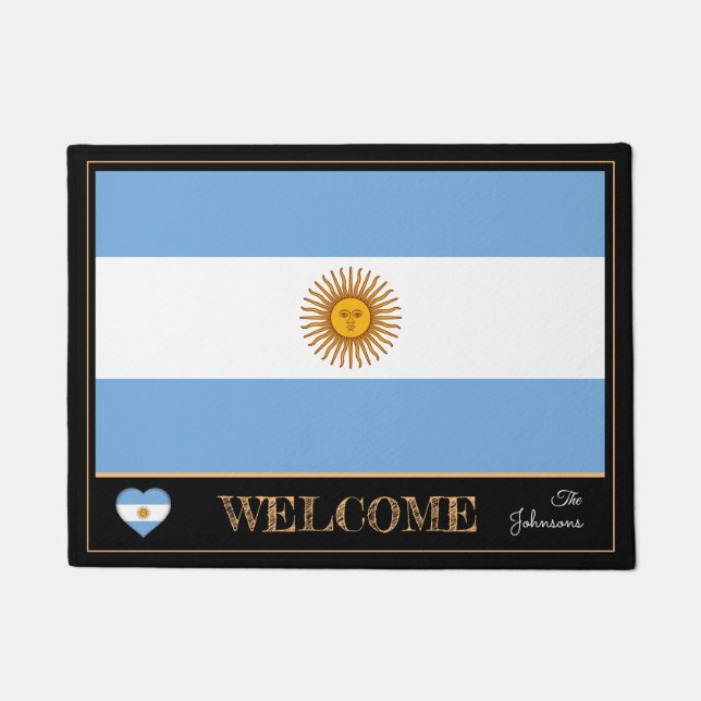 Argentinië & Argentijnse Vlag/Sport Welkom Deurmat (Voorkant)