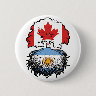 Argentinië Argentine Canadian Canada Tree Roots Ronde Button 5,7 Cm