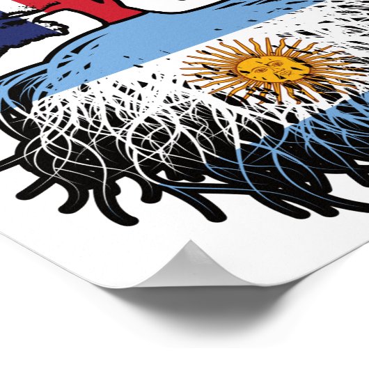 Argentinië - Brits - Bergoldvlag Poster (Hoek)