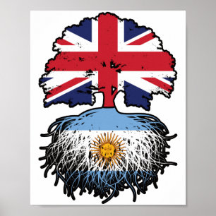 Argentinië - Brits - Bergoldvlag Poster