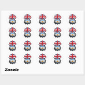 Argentinië - Brits - Bergoldvlag Ronde Sticker (Vel)