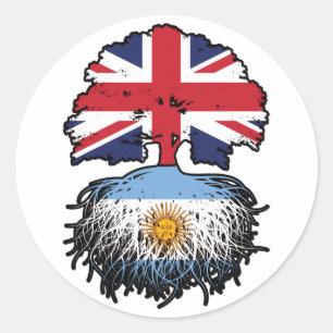 Argentinië - Brits - Bergoldvlag Ronde Sticker