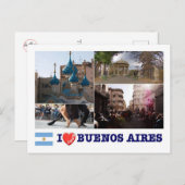 Argentinië - Buenos Aires - ik hou van - Briefkaart (Voorkant / Achterkant)