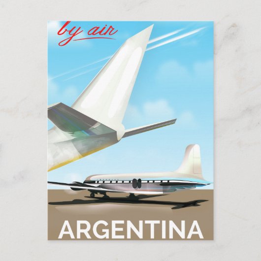 Argentinië "By Air"  poster Briefkaart (Voorkant)