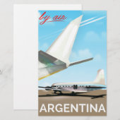Argentinië "By Air"  poster Briefpapier (Voorkant / Achterkant)