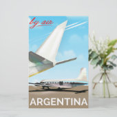 Argentinië "By Air"  poster Briefpapier (Staand voorkant)