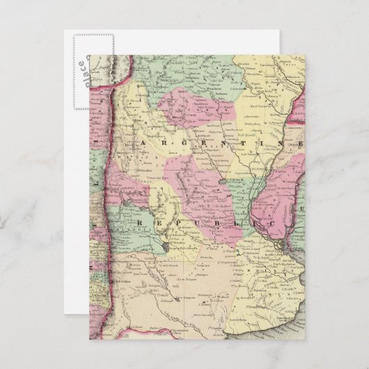 Argentinië, Chili, Uruguay en Paraguay Briefkaart (Voorkant / Achterkant)