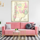 Argentinië, Chili, Uruguay en Paraguay Canvas Afdruk (Insitu (Woonkamer))