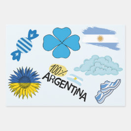 Argentinië-culturele geschenkverpakking met vlag,  inpakpapier vel
