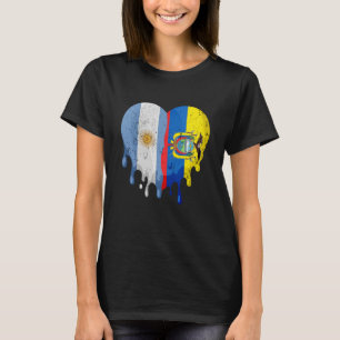 Argentinië Ecuador Flag Heart Citizen Groot Patrio T-shirt