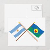 Argentinië en Buenos Aires Crossed Flags Briefkaart (Voorkant / Achterkant)
