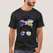 Argentinië en Puerto Rico Mix Half Argentijnse Hal T-shirt (Voorkant)