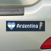 Argentinië Flag Heart + Map Bumpersticker (Op auto)