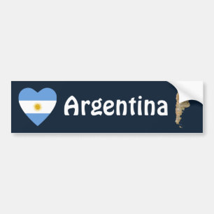Argentinië Flag Heart + Map Bumpersticker