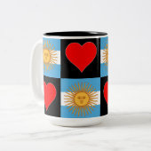Argentinië Flag Heart Patriottic Argentine Tweekleurige Koffiemok (Voorkant links)