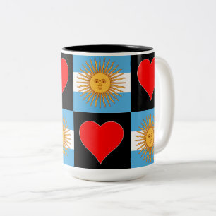 Argentinië Flag Heart Patriottic Argentine Tweekleurige Koffiemok