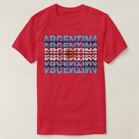 Argentinië Flag Tekst spiegelen effect T-shirt (Design voorkant)