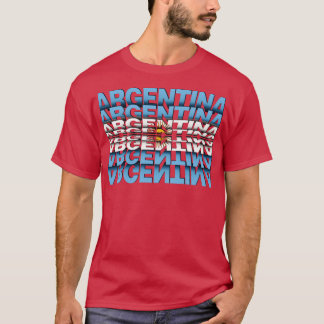 Argentinië Flag Tekst spiegelen effect T-shirt