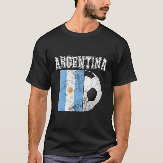 Argentinië Flag Voetbal Football T-shirt (Voorkant)