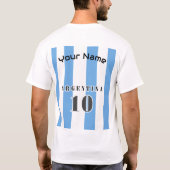 Argentinië football nummer 10 jersey personalisere t-shirt (Achterkant)