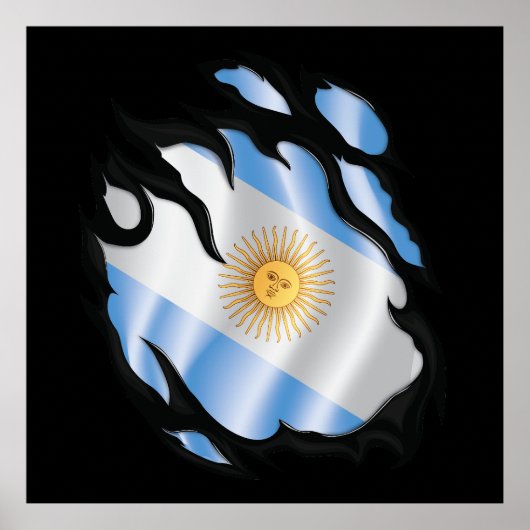 Argentinië gescheurde vlag poster (Voorkant)