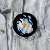 Argentinië gescheurde vlag ronde button 4,0 cm (In situ)