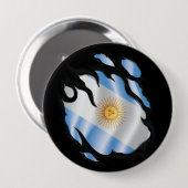 Argentinië gescheurde vlag ronde button 4,0 cm (Voorkant /achterkant)
