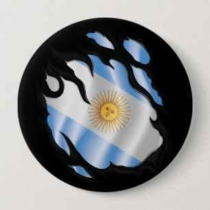 Argentinië gescheurde vlag ronde button 4,0 cm
