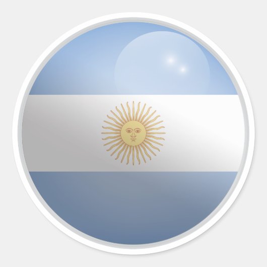 Argentinië Glossy Circle Flag Ronde Sticker (Voorkant)