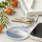 Argentinië Glossy Circle Flag Sleutelhanger (Voorkant Rechts)