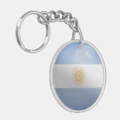 Argentinië Glossy Circle Flag Sleutelhanger (Voorkant Links)