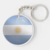 Argentinië Glossy Circle Flag Sleutelhanger (Achterkant)