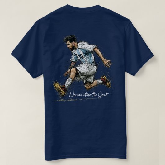 Argentinië GOAT 10 Voetbal Schets T-Shirt (Design achterkant)