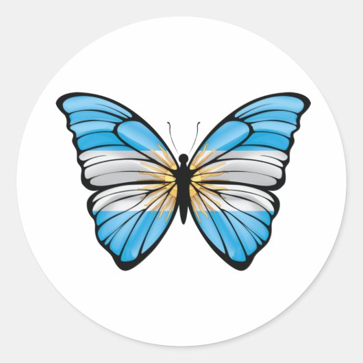 Argentinië Hypolimnas vlinder Ronde Sticker (Voorkant)