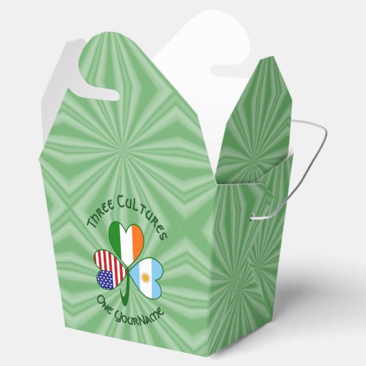 Argentinië Ierland USA Shamrock Flag Bedankdoosjes (Geopend)