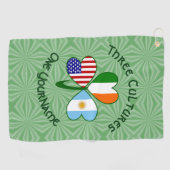 Argentinië Ierland USA Shamrock Flag Golfhanddoek (Horizontaal)