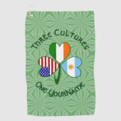 Argentinië Ierland USA Shamrock Flag Golfhanddoek (Voorkant)
