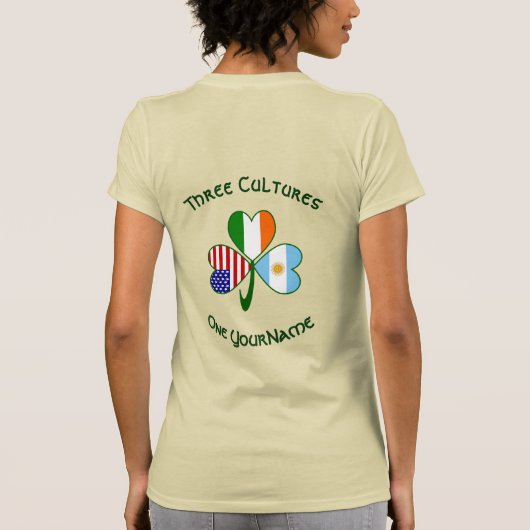 Argentinië Ierland VS Schamroek Dames T-shirt (Achterkant)