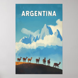 Argentinië Illustratie Reis Kunst Vintage Poster