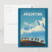 Argentinië Illustratie Reizen Art Vintage Briefkaart (Voorkant / Achterkant)