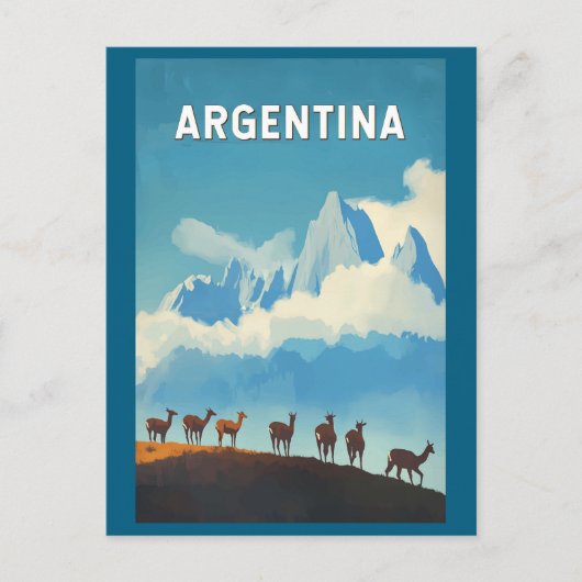 Argentinië Illustratie Reizen Art Vintage Briefkaart (Voorkant)