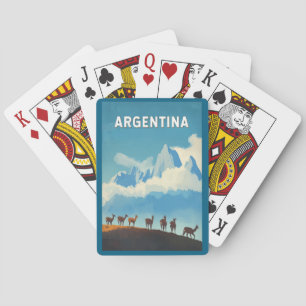 Argentinië Illustratie Reizen Art Vintage Pokerkaarten