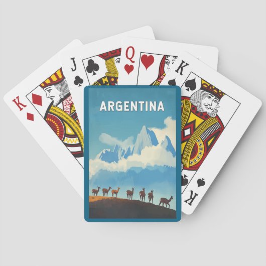 Argentinië Illustratie Reizen Art Vintage Pokerkaarten (Achterkant)