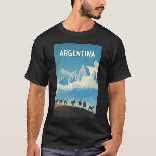 Argentinië Illustratie Reizen Art Vintage T-shirt