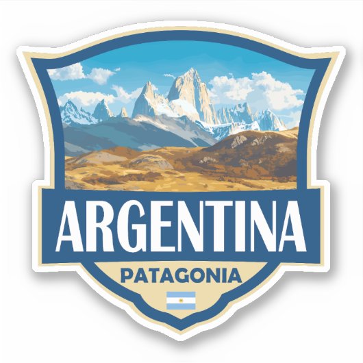 Argentinië Illustratie Retro Badge Sticker (Voorkant)