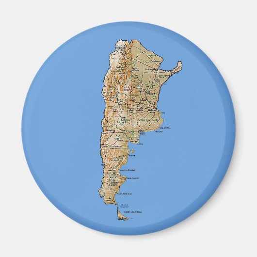 Argentinië Kaart Magnet (Voorkant)