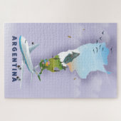 Argentinië Kaart Reisposter Legpuzzel (Horizontaal)