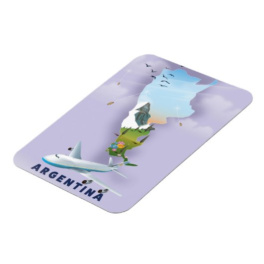 Argentinië Kaart Reisposter Magneet (Linkerzijde)