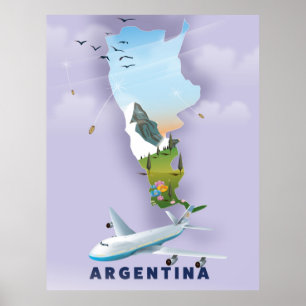 Argentinië Kaart Reisposter Poster