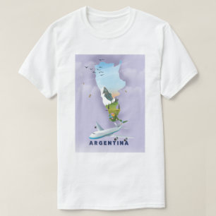 Argentinië Kaart Reisposter T-shirt